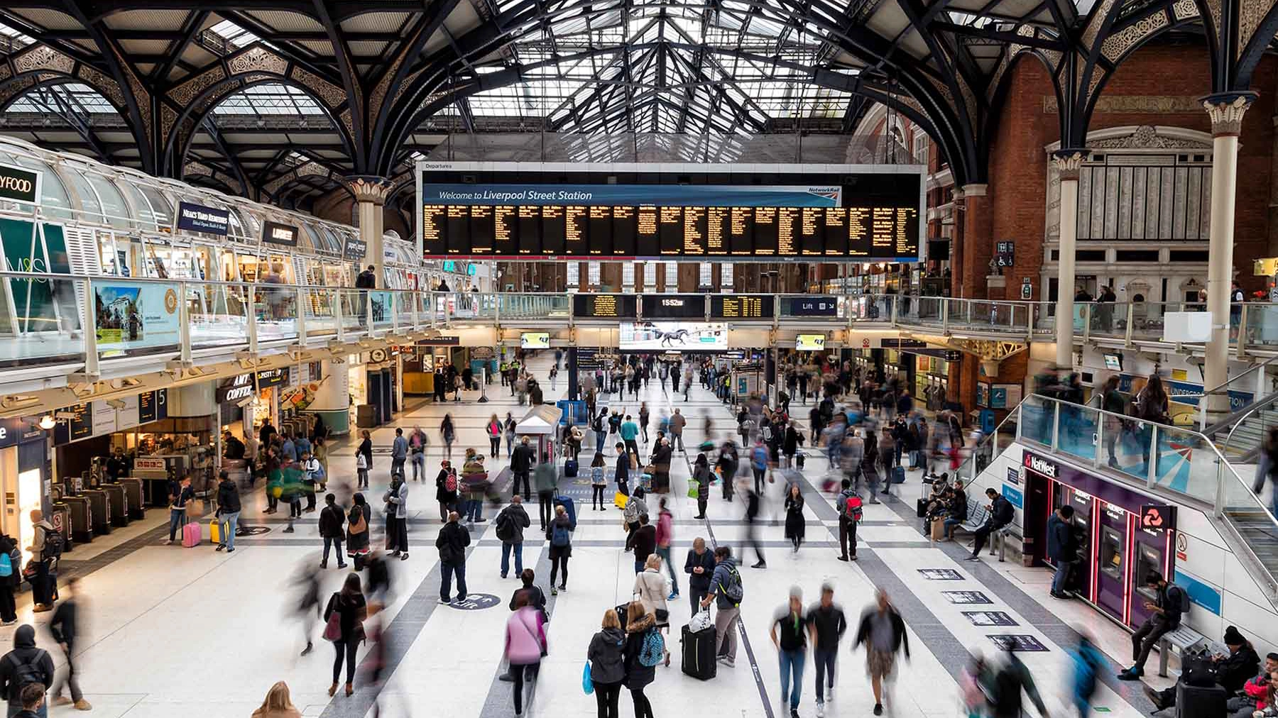 Commuters at Liverpool train station